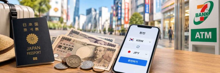 일본 여행 환전 방법을 비교하는 엔화와 환전 앱, ATM